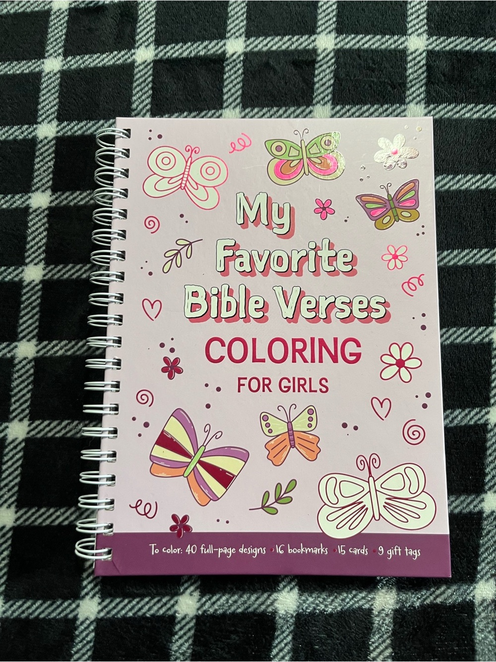 NWT My Favorite Bible Verses Coloring for Girls - Pink Butterfly Cover